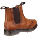 Amblers Mens Dalby Pull On Brogue Boots - Tan, Size 4