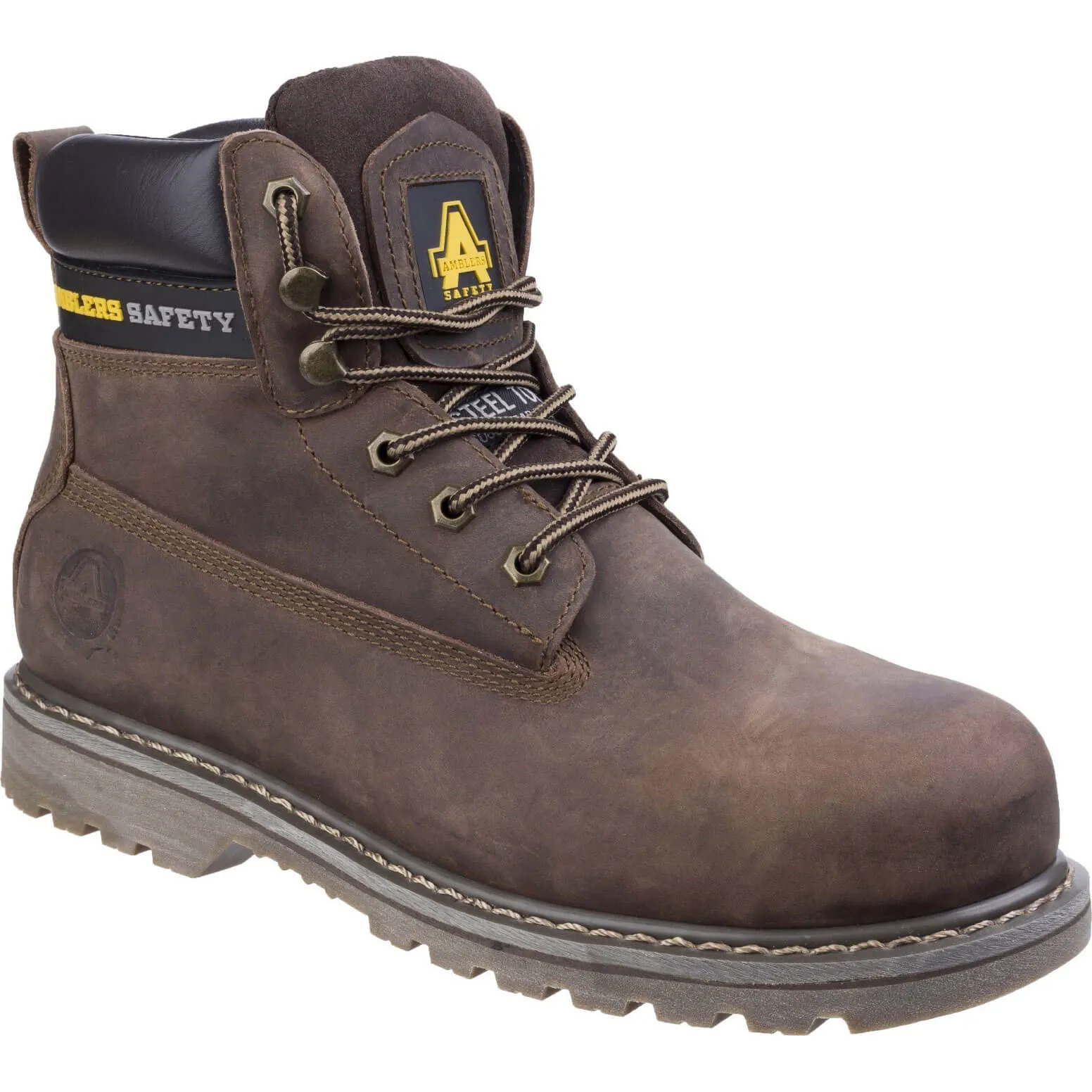 Amblers Safety FS164 Goodyear Welted Industrial Safety Boot - Brown, Size 7