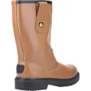 Amblers Mens Safety FS124 Water Resistant Pull On Safety Rigger Boots - Tan, Size 4