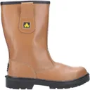 Amblers Mens Safety FS124 Water Resistant Pull On Safety Rigger Boots - Tan, Size 6