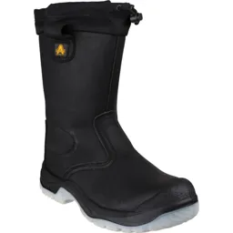 Amblers Mens Safety FS209 Water Resistant Pull On Safety Rigger Boots - Black, Size 6