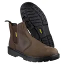 Amblers Mens Safety FS128 Hardwearing Pull On Safety Dealer Boots - Brown, Size 10