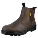 Amblers Mens Safety FS128 Hardwearing Pull On Safety Dealer Boots - Brown, Size 3