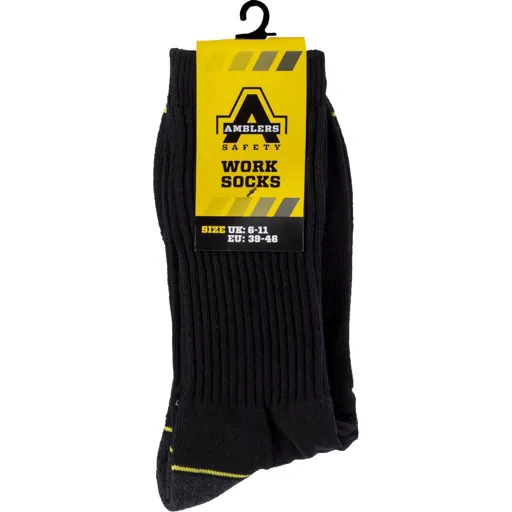 Amblers Safety Heavy Duty Work Socks 3 Pack - 11 - 14