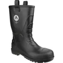 Amblers Mens Safety FS90 Waterproof Pvc Pull On Safety Rigger Boots - Black, Size 9