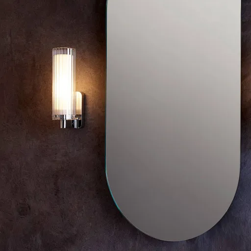 Astro Ottavino wall lamp IP44, glass lampshade