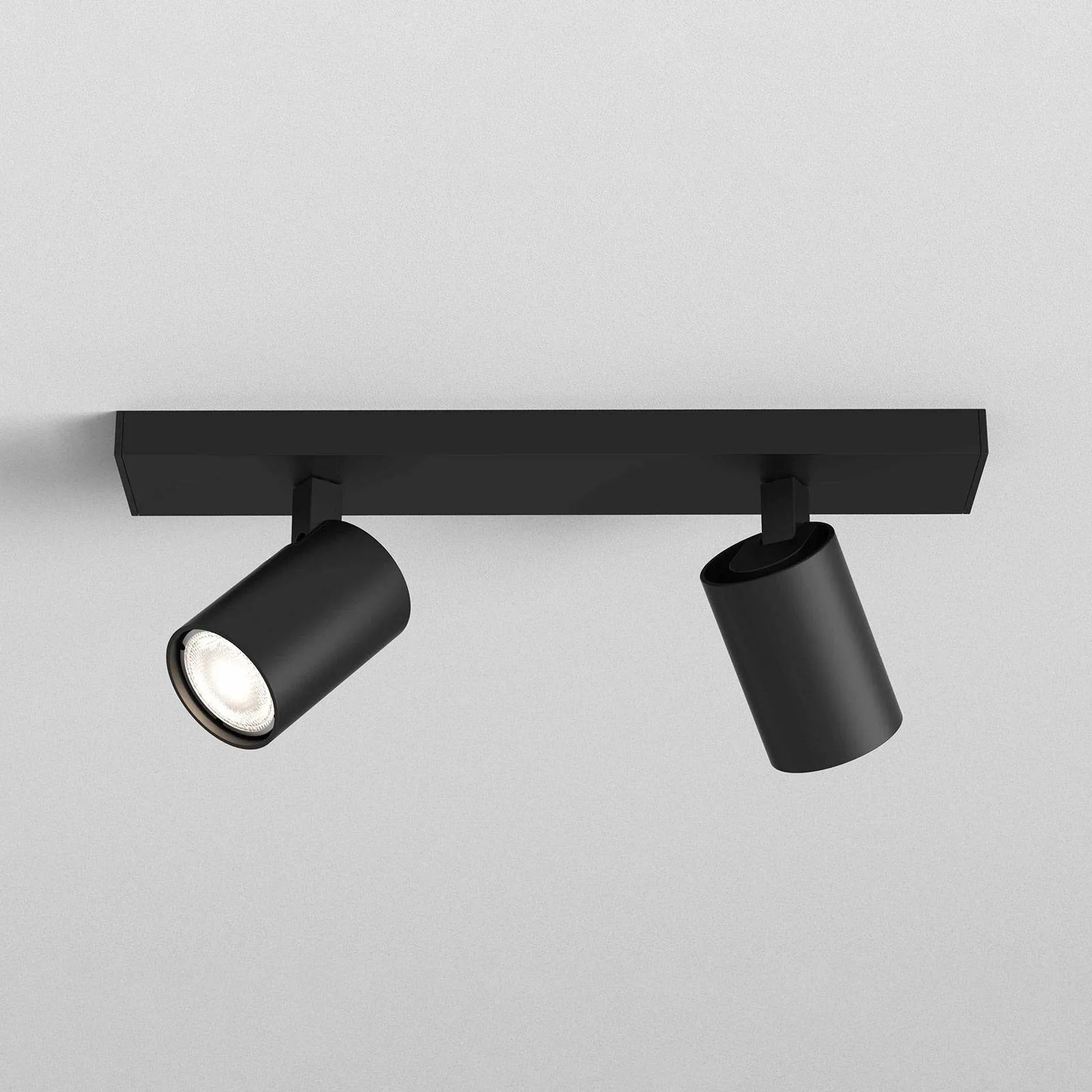 Astro Ascoli Twin ceiling spotlight, matt black