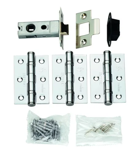 Carlisle Brass Hinge & Latch Pack 2.5"  Polished Chrome