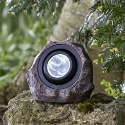 Solar Grey Rock Solar-powered LED Outdoor Ground light