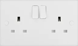 BG Double 13A Switched Socket & White inserts, Pack of 5