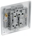 BG Brushed Steel 20A 2 way 2 gang Raised slim Double light Switch