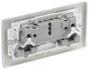 BG Nickel Double 13A Switched Socket & White inserts