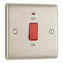 BG Nickel 45A 1 way 1 gang Raised slim Cooker Switch with LED Indicator