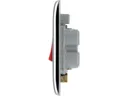 BG Chrome 45A 1 way 1 gang Raised slim Cooker Switch with LED Indicator
