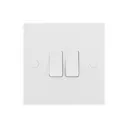BG White 20A 2 way 2 gang Raised square Double light Switch