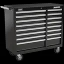 Sealey Superline Pro 16 Drawer Heavy Duty Roller Cabinet - Black