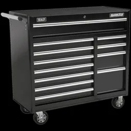 Sealey Superline Pro 12 Drawer Heavy Duty Roller Cabinet - Black