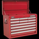 Sealey Superline Pro 10 Drawer Heavy Duty Tool Chest + 138 Piece Tool Kit - Red
