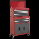 Sealey American Pro 6 Drawer Roller Cabinet and Tool Chest - Red / Grey