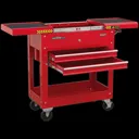 Sealey Mobile Steel Tool and Parts Trolley - Red