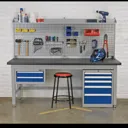 Sealey Premier Industrial Workstation Cabinet 5 Drawer - Blue / Grey