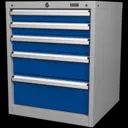 Sealey Premier Industrial Workstation Cabinet 5 Drawer - Blue / Grey