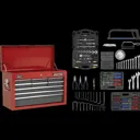 Sealey American Pro 9 Drawer Tool Chest + 205 Piece Tool Kit - Red / Grey