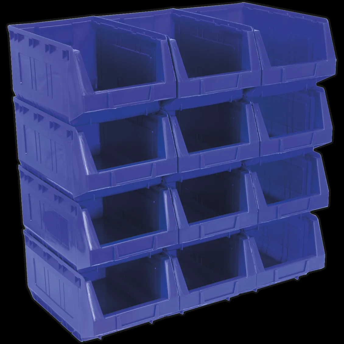 Sealey Plastic Storage Bin 209 x 356 x 164mm - Blue, Pack of 12