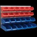 Sealey 24 Piece Plastic Storage Bin Set and Panel Combination