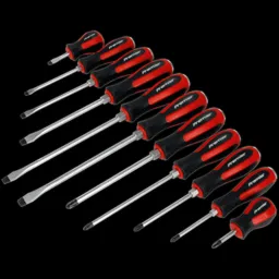 Sealey 11 Piece Slotted and Phillips Hammer Through Screwdriver Set