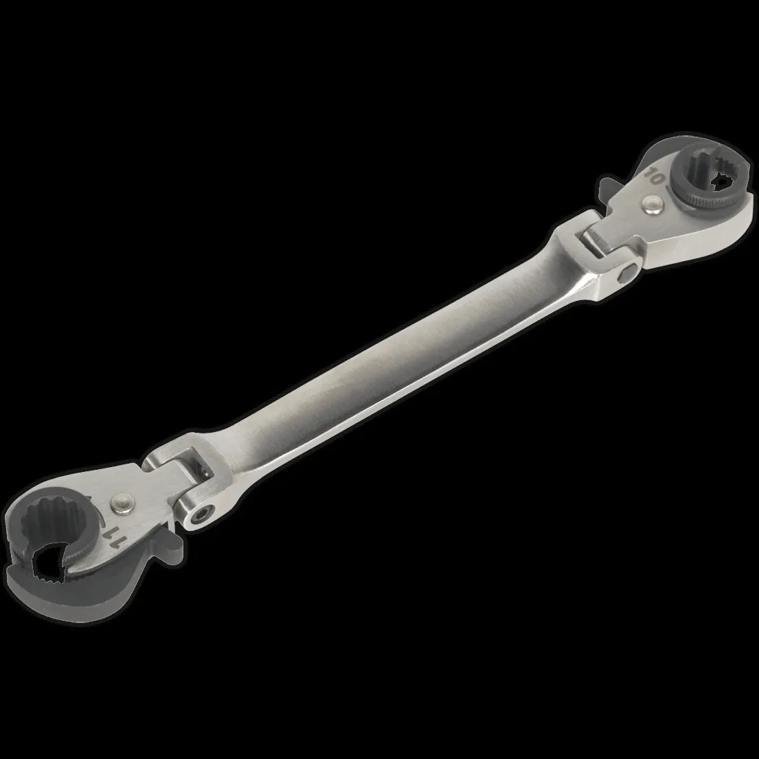 Sealey Flexible Head Ratchet Flare Nut Spanner - 10mm x 11mm