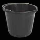 Sealey Polypropylene Plastic Bucket with Pouring Spout - 14l, Black