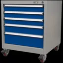 Sealey Premier Industrial Mobile Cabinet 5 Drawer - Blue / Grey
