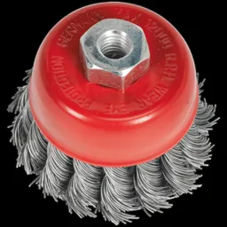 Sealey Twisted Knot Wire Cup Brush - 65mm, M10 x 1.25 Thread