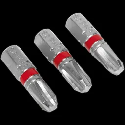 Sealey Phillips Colour Coded Screwdriver Bit - PH3, 25mm, Pack of 3