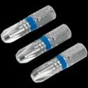 Sealey Pozi Colour Coded Screwdriver Bit - PZ3, 25mm, Pack of 3