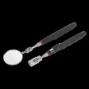 Siegen 2 Piece Telescopic Magnetic LED Pick Up Tool and Inspection Mirror Set