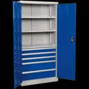 Sealey Premier Industrial Cabinet 5 Drawer - Blue / Grey