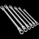 Sealey 6 Piece Extra Long Flexible Head Ratchet Ring Spanner Set