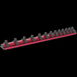 Sealey 1/4" Drive Magnetic Socket Retaining Rail 13 Clips - 1/4"