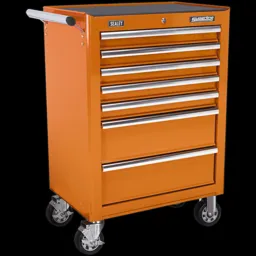 Sealey 7 Drawer Ball Bearing Runner Tool Roller Cabinet - Orange