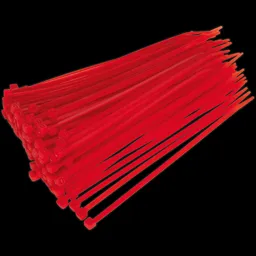 Sealey Cable Ties Red Pack of 100 - 200mm, 4.8mm