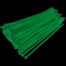 Sealey Cable Ties Green Pack of 100 - 200mm, 4.8mm