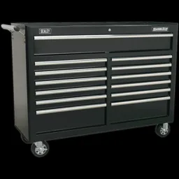 Sealey Superline Pro 13 Drawer Heavy Duty Roller Cabinet - Black