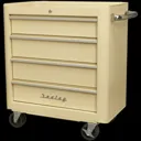 Sealey Retro Style 4 Drawer Roller Cabinet - Cream