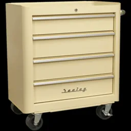 Sealey Retro Style 4 Drawer Roller Cabinet - Cream