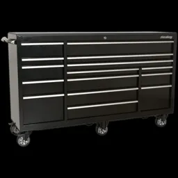 Sealey Premier 15 Drawer Heavy Duty Roller Cabinet - Black
