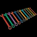 Siegen 12 Piece Colour Coded Ratchet Combination Spanner Set