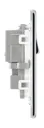 Colours Chrome Double 13A Screwless Switched Socket with White inserts