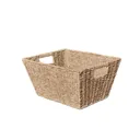 Natural Metal & seagrass Stackable Storage basket (H)200mm (W)400mm